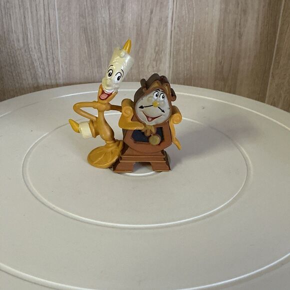 Disney Beauty And The Beast PVC Figure Cogsworth And Lumiere - Picture 1 of 5